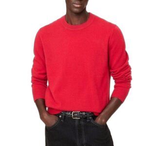 Banana Republic NWOT Orange-Red Italian Merino Wool Crewneck Sweater Size M